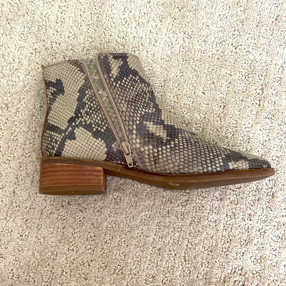 Lucky brand snake skin bootie size 6